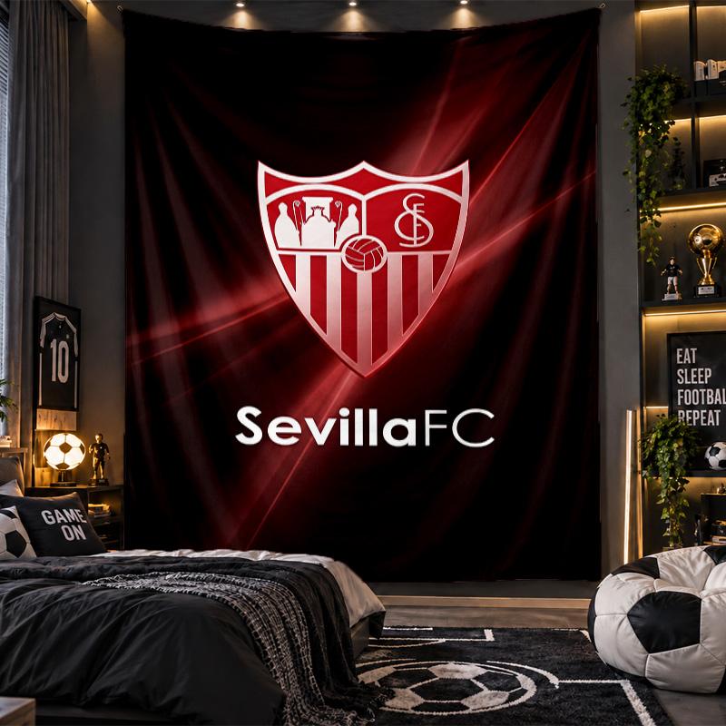 Wall Hanging Tapestry Sevilla FC Print Cloth for Living Room Bedroom Home Decor