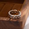 New Personality Chain Retro Simple Personality 925 Sterling Silver Jewelry Braided Exquisite Opening Rings    R086