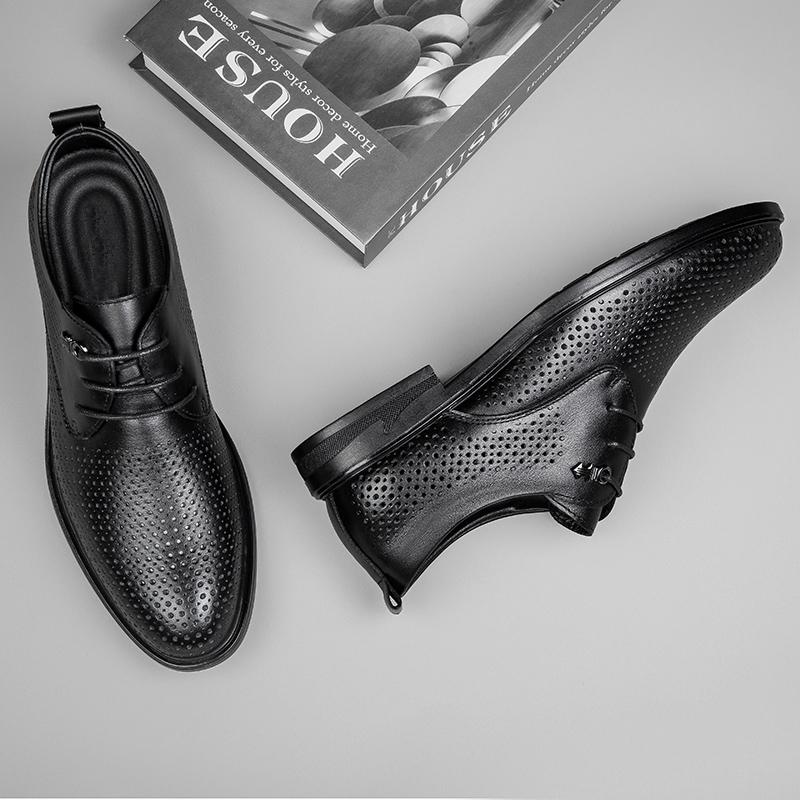 Scarpe Uomo Vera Pelle Traspiranti Formali Eleganti Piatte da Cerimonia Stile Britannico Oxfords Maschili Piatte Antiscivolo Ufficio Scarpe da Lavoro