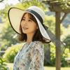 Lightweight Big Brimmed Straw Hat with Lace Ribbon Woven Sun Cap Vacation Beach Cap  Daily