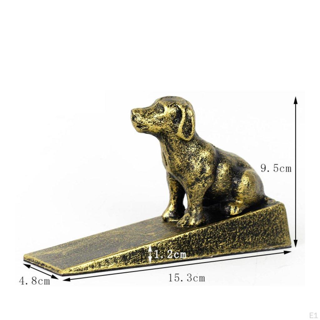 Iron Cartoon Door Stop No Animal AntiCollision for Indoor Bronze Puppy Solid Plug