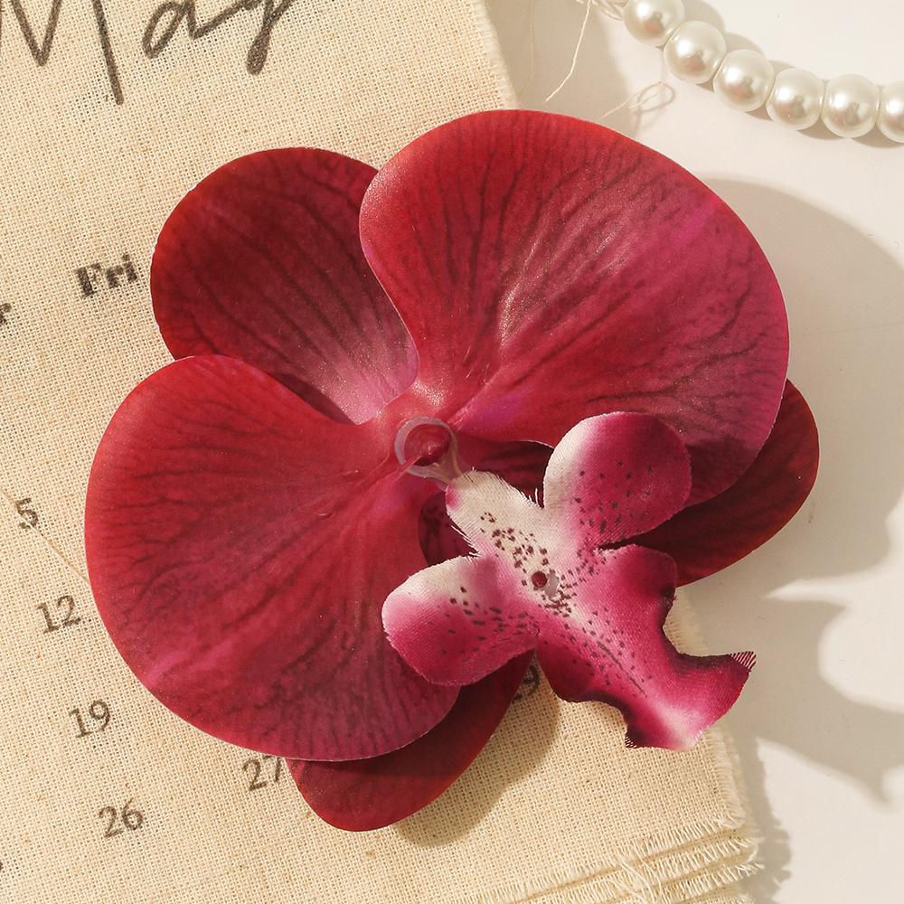 3/5/10Pcs Butterfly Orchid Artificial Flowers for Home Room Decoration Wedding Bridal Accessories Headwear Hair Clips DIY Gifts
