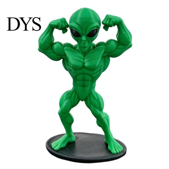 Alien Desk Ornament Novelty Statue, 3D Printed Muscular Figurine for Sci-fi Collectible Gift Home, Office, Game Room, Desktop, Shelf, Coffee