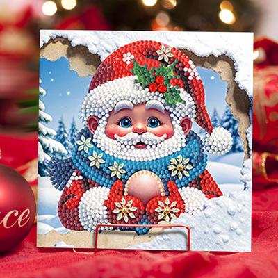 12PCS DIY Diamond Painting Greeting Card Set Xmas Pattern Rhinestone Diamond Art Mosaic Postcards Congratulations Cards & Gifts