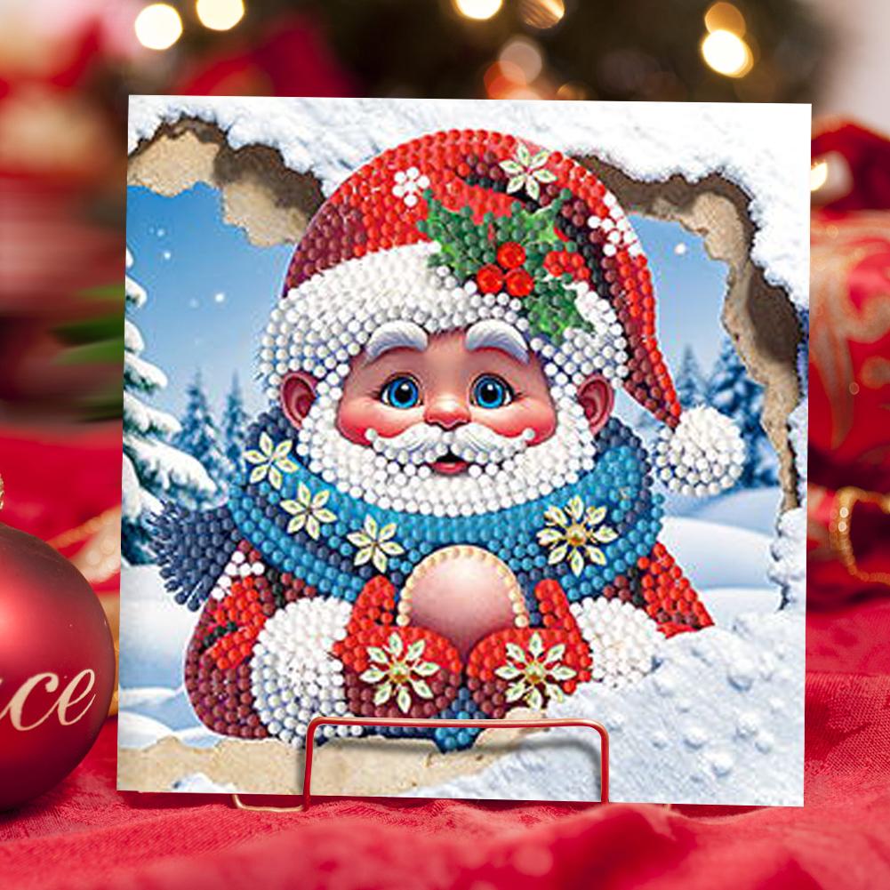 12PCS DIY Rhinestone Diamond Art Mosaic Postcards Xmas Pattern Diamond Art Greeting Cards Thank You Cards and Holiday Blessings