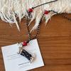 Dachshund Puppy Woven Rope Pendant Necklace for Women, High-end and Exquisite Long-sleeved Sweater Style Chain, Unique Design, Rare Piece.
