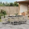 Garden Dining Set 9 pcs Light Grey Poly Rattan