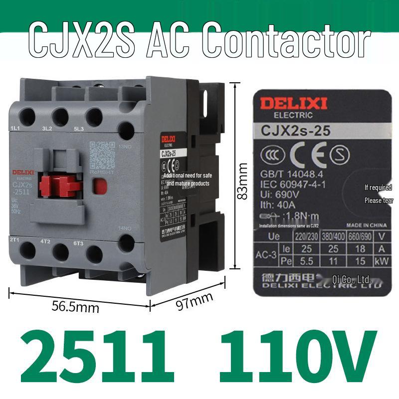 DELIXI CJX2S Series AC Contactor (380V/220V/110V/36V/24V)