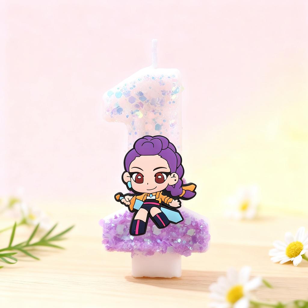 New popular cartoon anime themed candles, children's birthday parties, exquisite cake decorations, party supplies and gifts