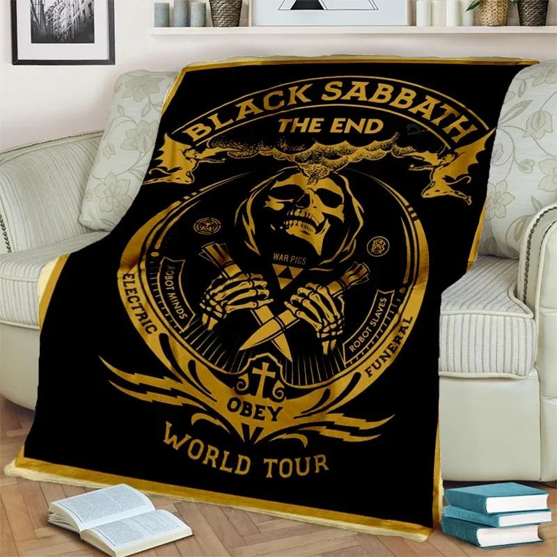 3D BLACK SABBATH Heavy Metal Rock Blanket,Soft Throw Blanket for Home Bedroom Bed Sofa Picnic Travel Office Cover Blanket Kids