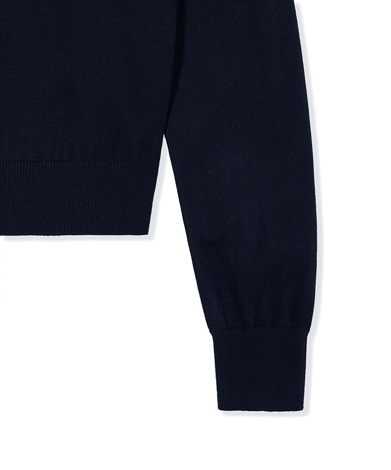 Nodeuyuumeon Basic Crew Neck Round Knit [Navy]