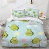 3D Avocado Bettbezug Mikrofaser Niedlich Frucht Bettdeckenbezug Cartoon Avocado Gesichter Bettwäscheset Full Für Kinder Jungen Mädchen Erwachsene