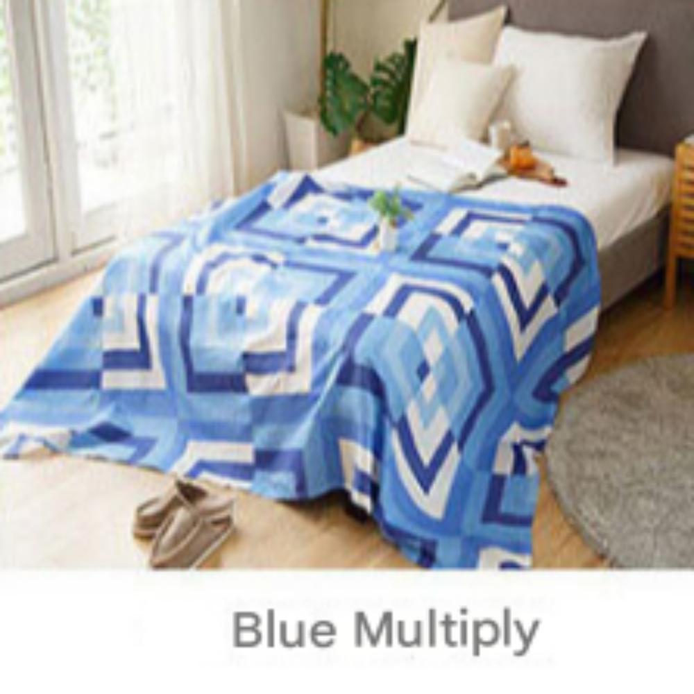 Ripple Embo Single-Layer Quilt - Blue Multiply
