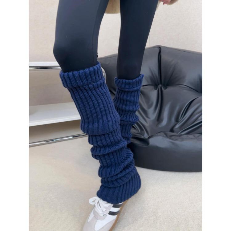 70Cm Thick Thread Vertical Knitting Knee Socks Cover, Warm And Thickened Stacking Stockings, Small Sweet Potato Popular Leg Guards And Leg Covers