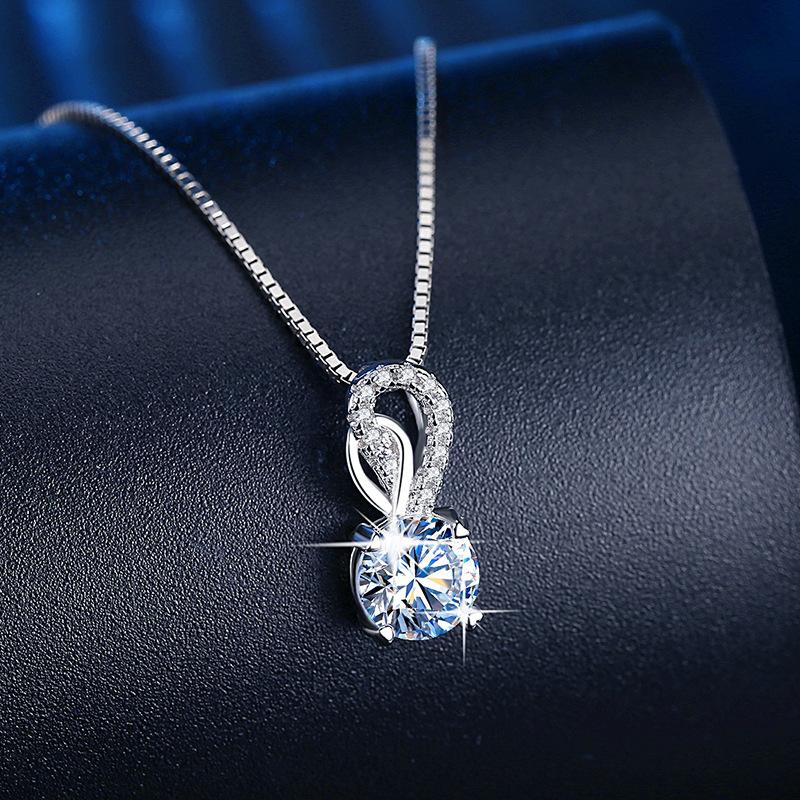 925 Sterling Silver Necklace Pendant Simple Noble AAA Zircon High Quality For Woman Men Fashion Wedding Engagement Jewelry Gift