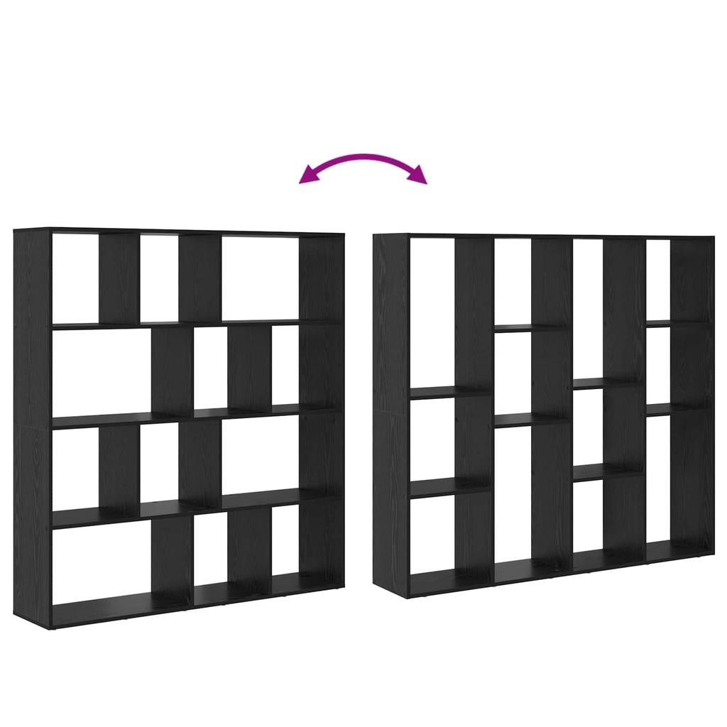 Bookshelf Black Oak Look 132 x 29 x 141.5 cm