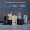 Double-Layer Vacuum Stainless Steel Large Capacity Iced Americano Coffee Cup with Straw