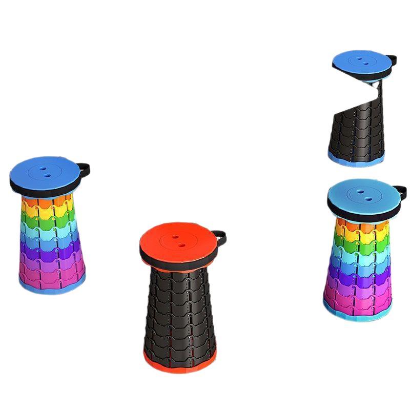 Rainbow Foldable Pocket Stool: Compact, Thickened, Telescopic, Indoors/Outdoors Use.