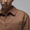 Jordan Essentials FW24 Button-Down Logo Comfortable Solid Color Fashion Versatile Long Sleeve Shirt Men Shirts Brown FV7446-223