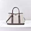 2026 New Classic Top Layer Cowhide With Linen Canvas Garden Bag Genuine Leather Tote Hand-held Crossbody Women's
