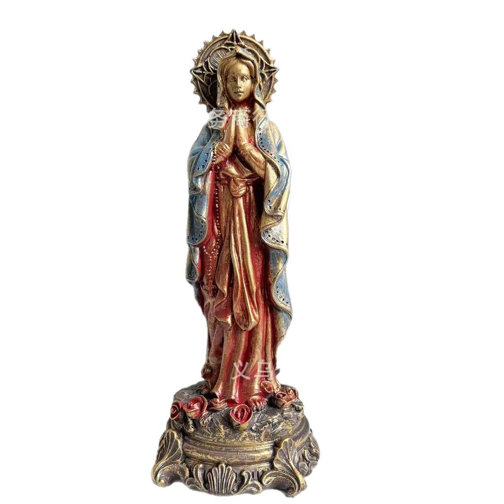 New Resin Statue Virgin Prayer Statue Home Shrine Tabletop Decoration Church Icon Decoration Ornament