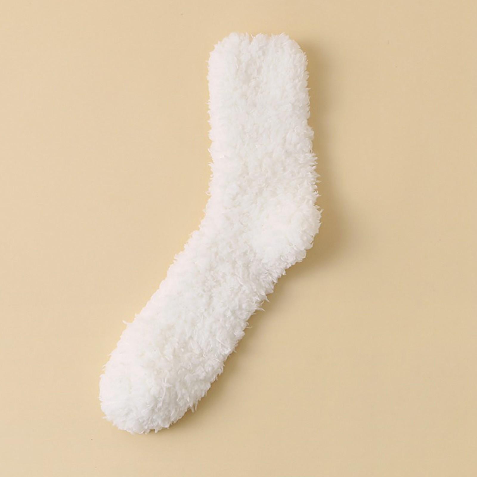 

Fashion Keep Warm Women Fashion Patchwork Ladies Cute Thick Socks Plush Socks One Size белый