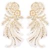 1Pair Gorgeous 3D Gold Beads Appliques DIY Craft Sequin Clothing Patches Exquisite Vintage Clothing Applique Sewing
