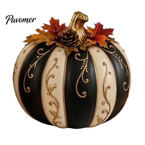 Thanksgiving Home Decorations Fall Pumpkin Decor, Autumn Harvest Resin Figurine, Vintage Entryway Table Seasonal Display Centerpiece for Halloween