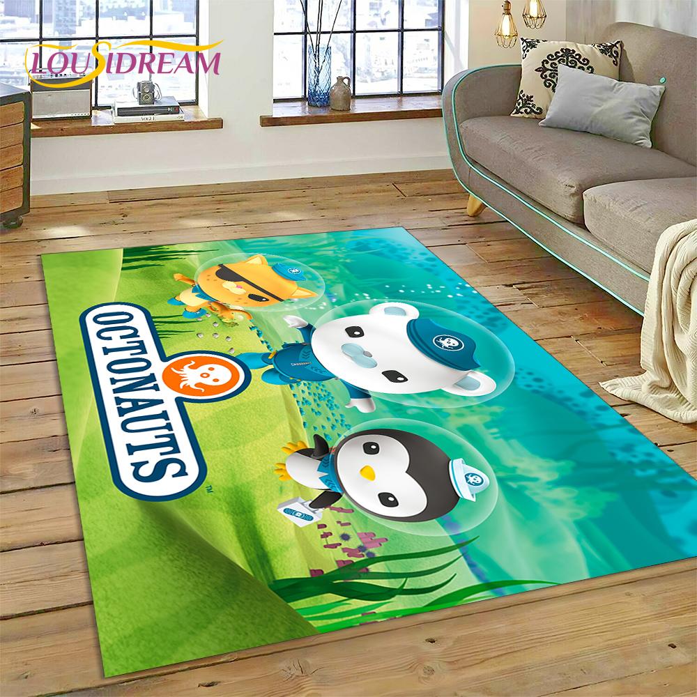 3D kreslený koberec The Octonauts Barnacles, Koberec do obývacího pokoje, ložnice, k pohovce, rohožka, Dekorace, Dětská protiskluzová podlahová rohož