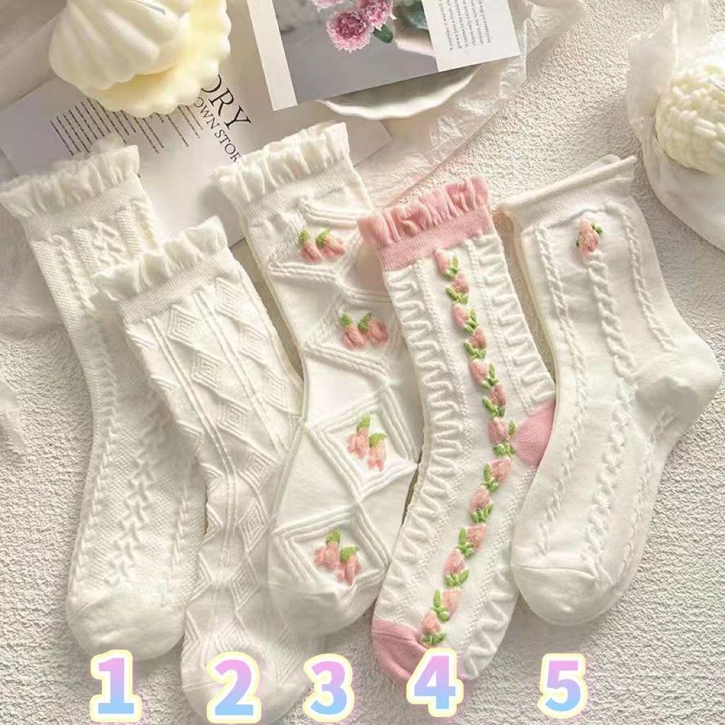 

5 пар дышащих и не пропускающих запахи женских носков средней длины на осень и зиму. Модные и универсальные женские носки, размер 34-42 one size