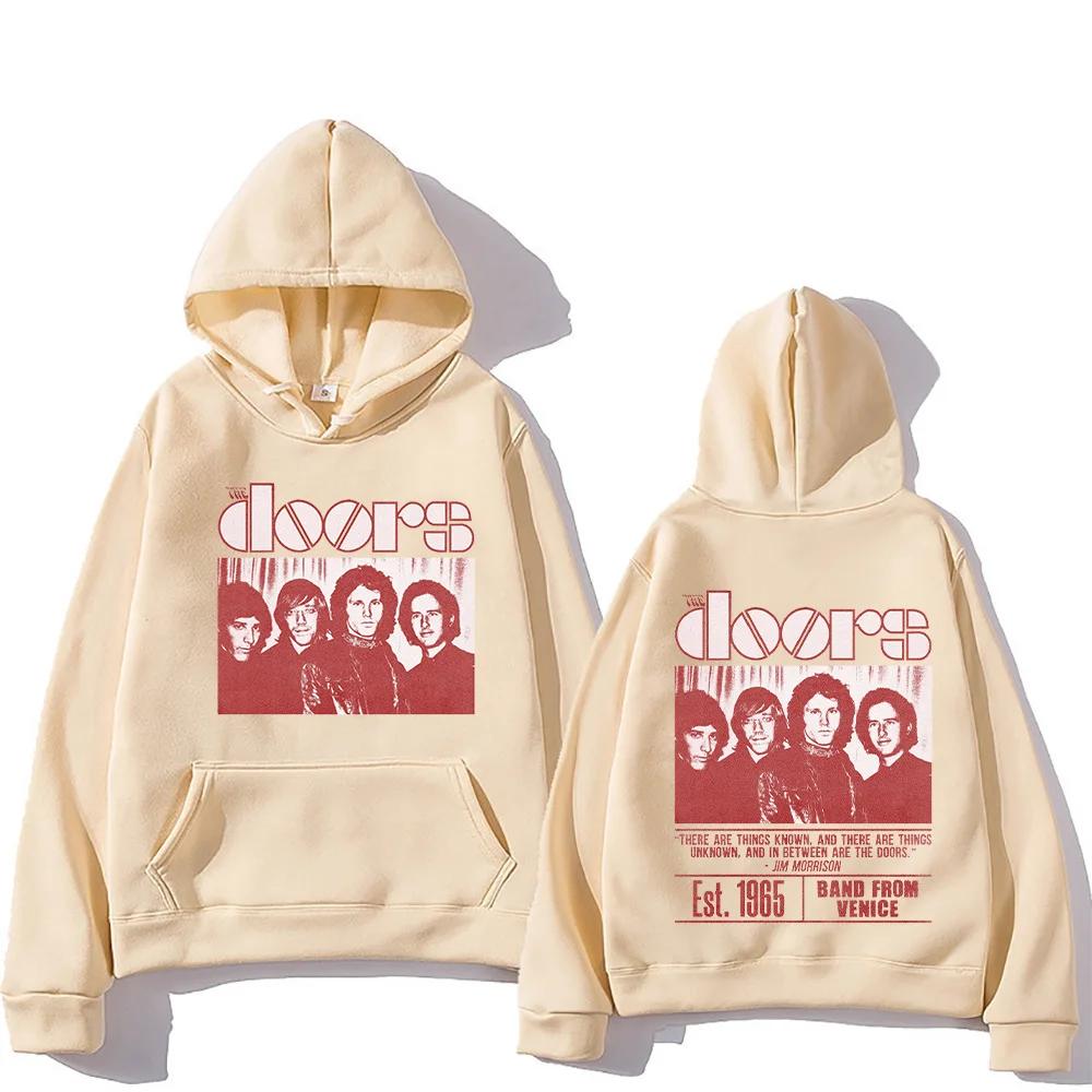 Retro Bluzy Męskie The Doors Zespół Założony 1965 Bluzy Bez Kaptura Zespół Z Wenecji Odzież Punkowa Estetyka Bluzy Z Kapturem Kobiety Mężczyźni Sudaderas