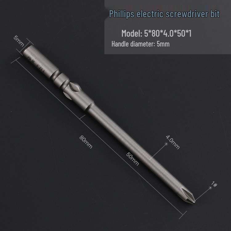 Hardened 5mm Magnetic S2 Steel Phillips Electric Screwdriver Bit Set