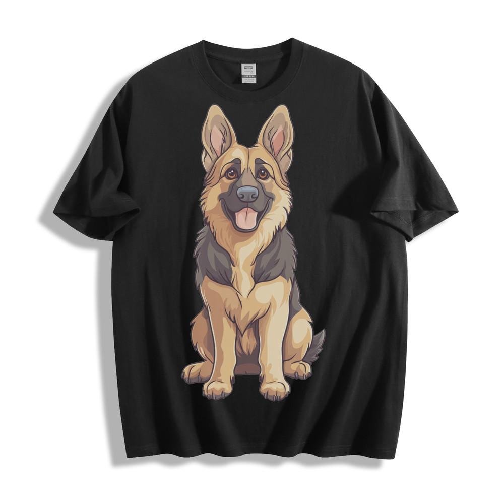 Happy German Shepherd T-Shirt - Cheerful Canine Smile Design Unisex Tee