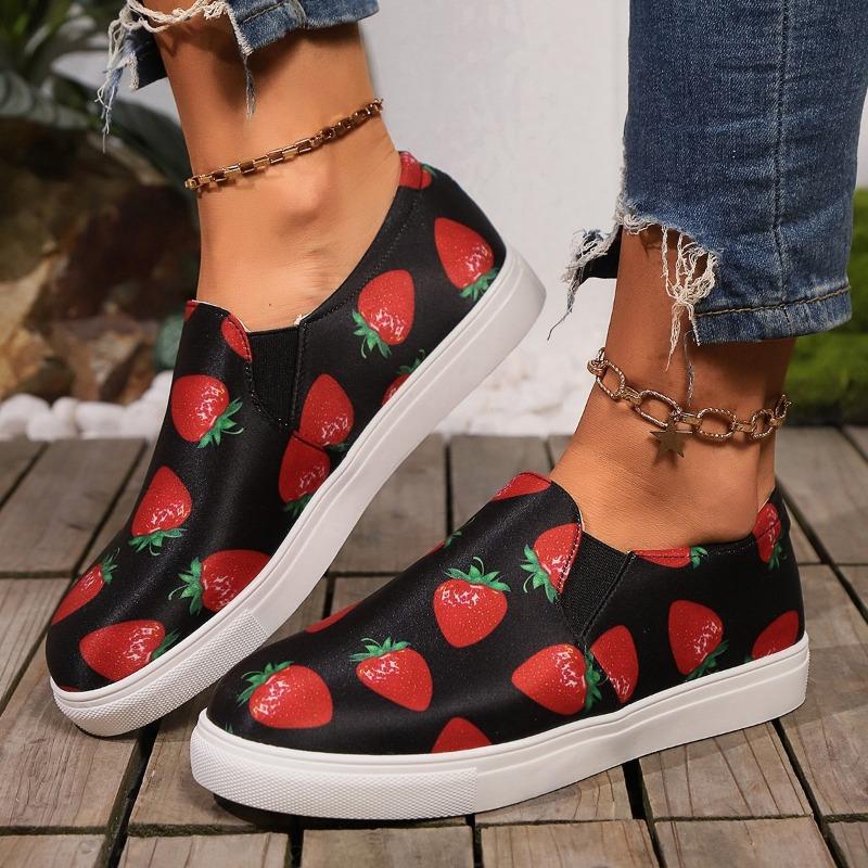 Large-sized Board Shoes Cartoon Low-top Women Wear Flat Elastic Band Single Shoes Outside