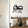Porte-clés Crocheur Cœur Infini en Métal Style Bohème Fer Noir Organiseur Mural