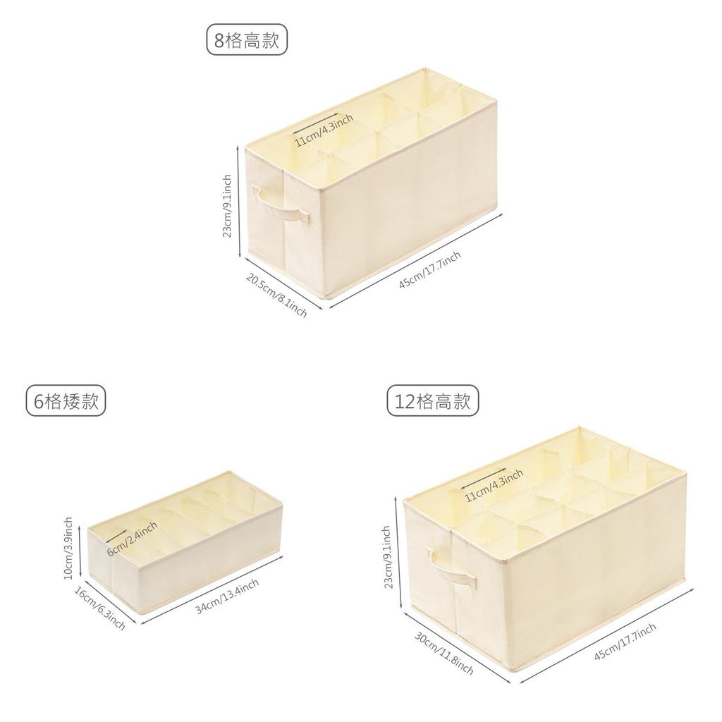 Japanese Style Cotton Linen Clothes Organizer With Dividers For Drawer Storage And Closet Use