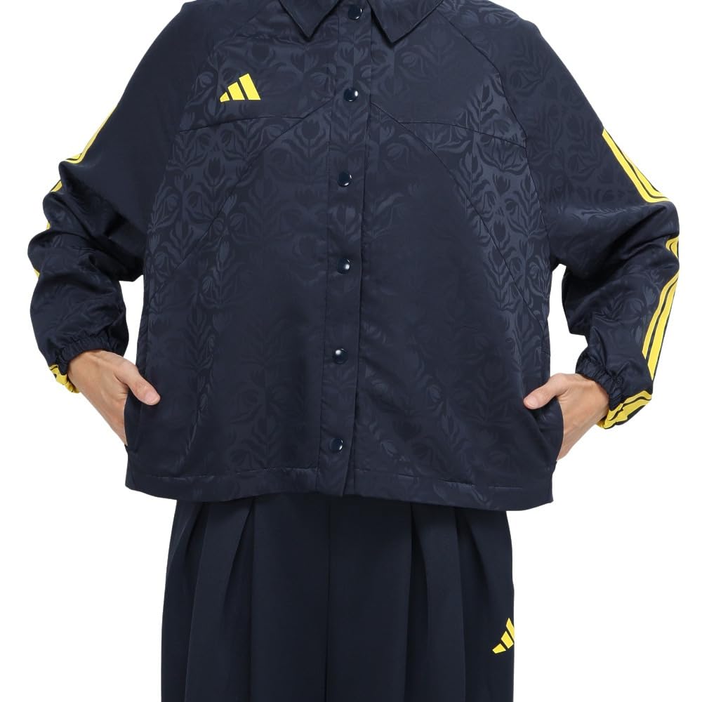 Adidas Tiro Coach Jacket, Women's KKP06, Aurora Ink/Impact Yellow (KB7635), Size M