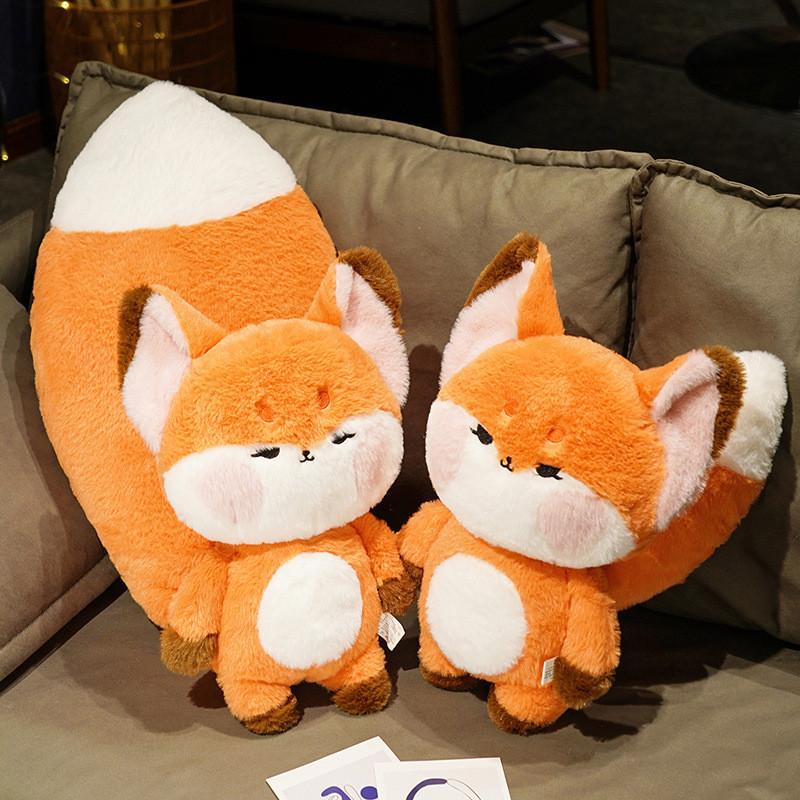 Big Tail Fox Plush Toy Cartoon Stuffed Animal Bedroom Decoration Gifts Kids