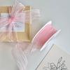 10 yards Rotolo di nastro di organza di colore pieno con bordo ondulato a coda di pesce per bouquet di fiori, regali, confezioni, decorazioni per feste di nozze
