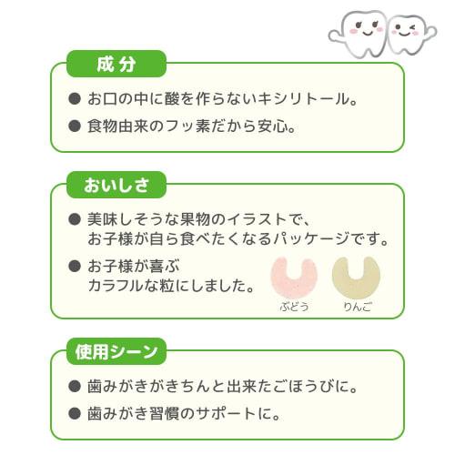 Pigeon Baby Teeth Care for Parents and Children Tablet U Xylitol + Fluoride [does Not Obstruct the Trachea] Childrens Oral Care Freshly Picked Apple