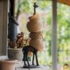 Creative Giraffe Iron Craft Home Decor for Living Room Bedroom Balcony Garden European American Style