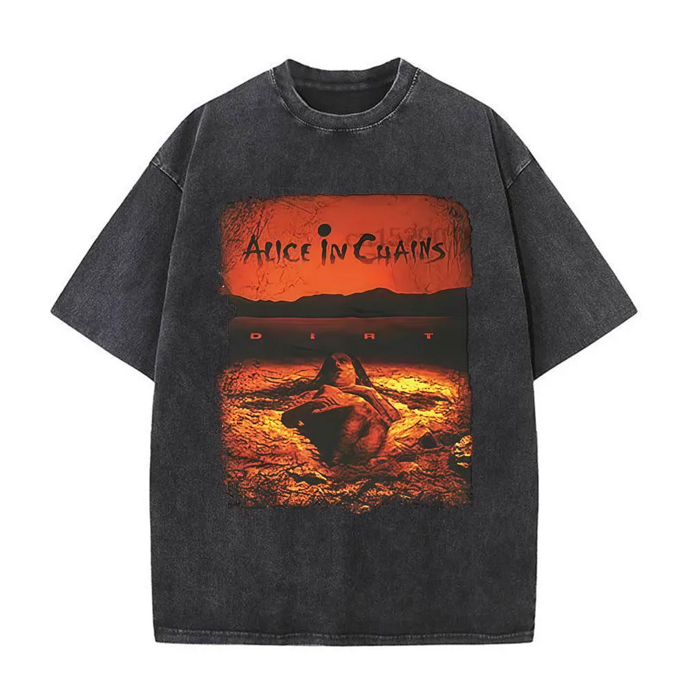 Prané Vintage Rocková Kapela Alice in Chains Grafický Potisk Obalu Alba Tričko Pánské Dámské Gotické Punkové Trička s Kulatým Výstřihem
