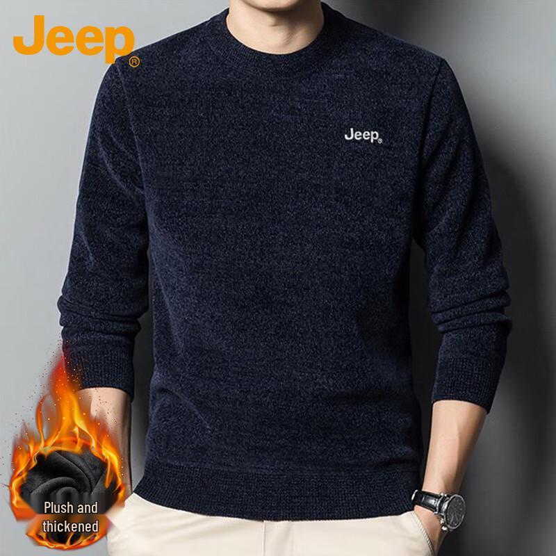 

JEEP Men s Fleece-lined Thick Winter Pullover Sweater 3XL