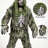 Skeleton Zombie Costume Halloween Horror Cosplay Mask Gloves Pants Party Fancy Dress Outfit Scary Monster Role Play Costume Set