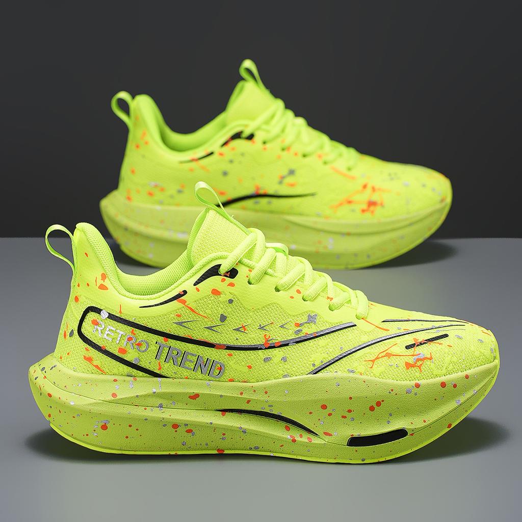Marathon Men Running Shoes Athletic Carbon Board Air Cushion Breathable Lightweight Mens Plush Comfort Athletic Nonskid Athletic Shoes 48