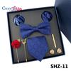 7 PCS Classic Men's Tie Set Paisley Stripe Necktie for Men Pocket Square Bowtie  Brooch Cuff Father's Day Gift Box