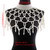 Luxury Retro Body Chain, Elegant Palace Style Imitation Pearl Hollow Tassel Shawl Body Chain Jewelry