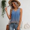 Womens Tank Tops Sleeveless Loose Fit Tops V Neck Pleated Shirts Basic Tees