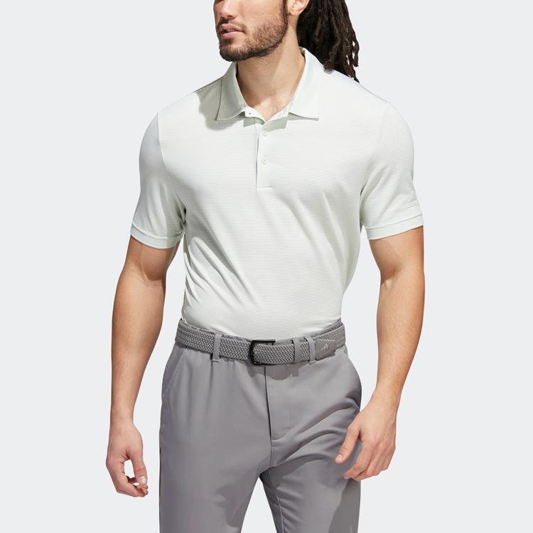 Adidas Ottoman Stripe Polo Shirt Men Polo Shirts Linen-Green HN2300