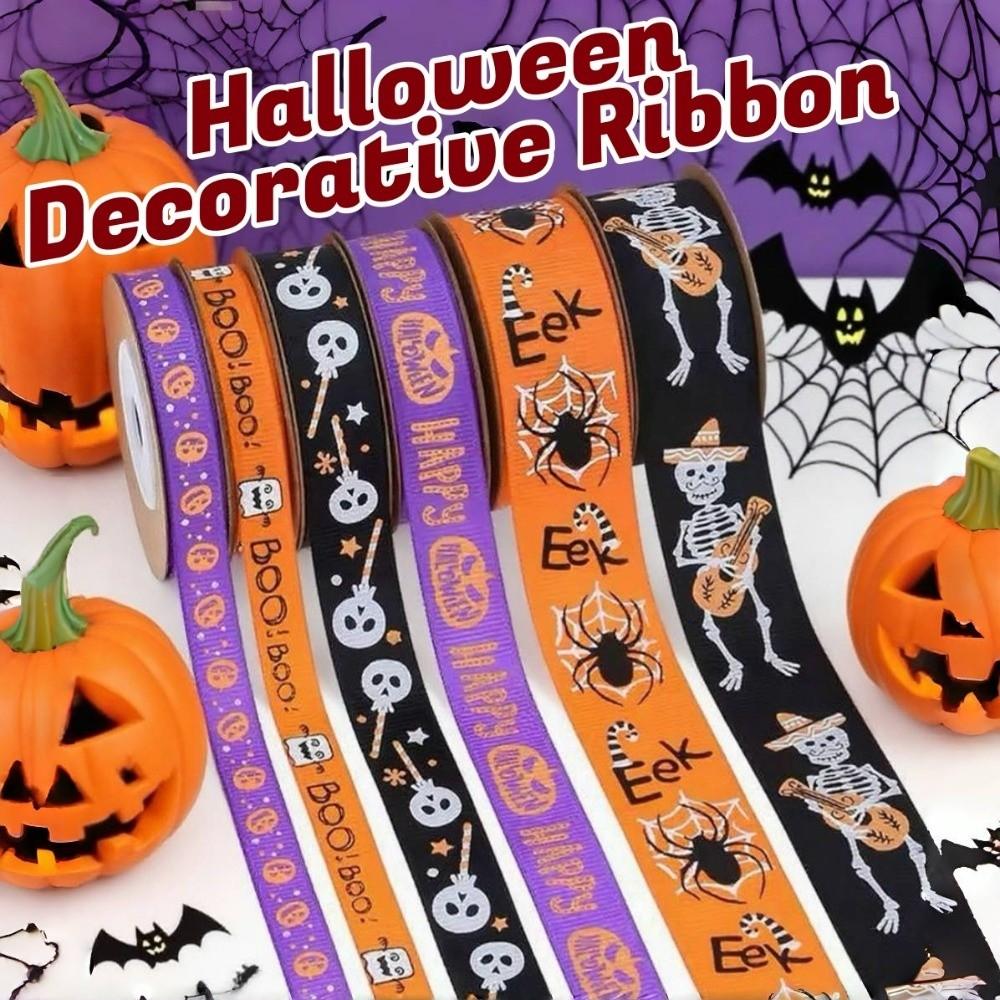 Pumpkin Halloween Decorative Ribbon Bat DIY Ribbon Strips  Party Decor
